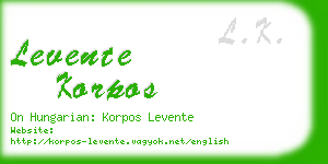 levente korpos business card